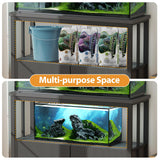 BEWISHOME 55-75 Gallon Fish Tank Stand, Heavy Duty Aquarium Stand with Thickened Metal Frame, Fish Tank Stand with Cabinet for Storage, 51.9" L* 19.9" W Tabletop 1200LBS Capacity Grey KYG04H BEWISHOME