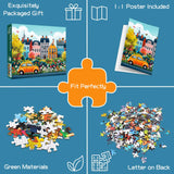 TangMosaic 1000 Piece Puzzle for Adults, Small Town Scenery Jigsaw Puzzle, Impossible Puzzles Game, Interlock Perfectly No Dust, Home Decoration Puzzle, Gift for Friends Parents Kids Couples TangMosaic