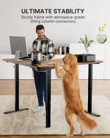 Marsail Standing Desk Adjustable Height with 4-in 1 Electical Outlet, L Shaped Electric Standing Desk (63x55 inch, Rustic) Marsail