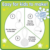 READY 2 LEARN- Create Your Own Sequin Ornaments - Set of 6 - Christmas Crafts for Kids - Christmas Tree Decorations - All Materials Included, Green,Red,Silver READY 2 LEARN