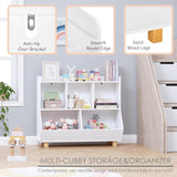 UTEX Toy Storage Organizer, Kids Bookshelf and Toy Storage with Legs, 5 Cube Storage Organizer, Children Bookcase for Kids Room, Living Room, Nursery,White UTEX