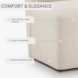 KISLOT Upholstered Dining Chair with Casters Wingback Modern Side Armless Deskchair with Rollers for Diningroom Bedroom Livingroom Reading Room,Cream Beige,2 Box KISLOT