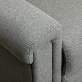 HOMCOM 3 Seater Recliner Sofa with Manual Pull Tab, Fabric Reclining Sofa, RV Couch, Home Seating, Gray HOMCOM