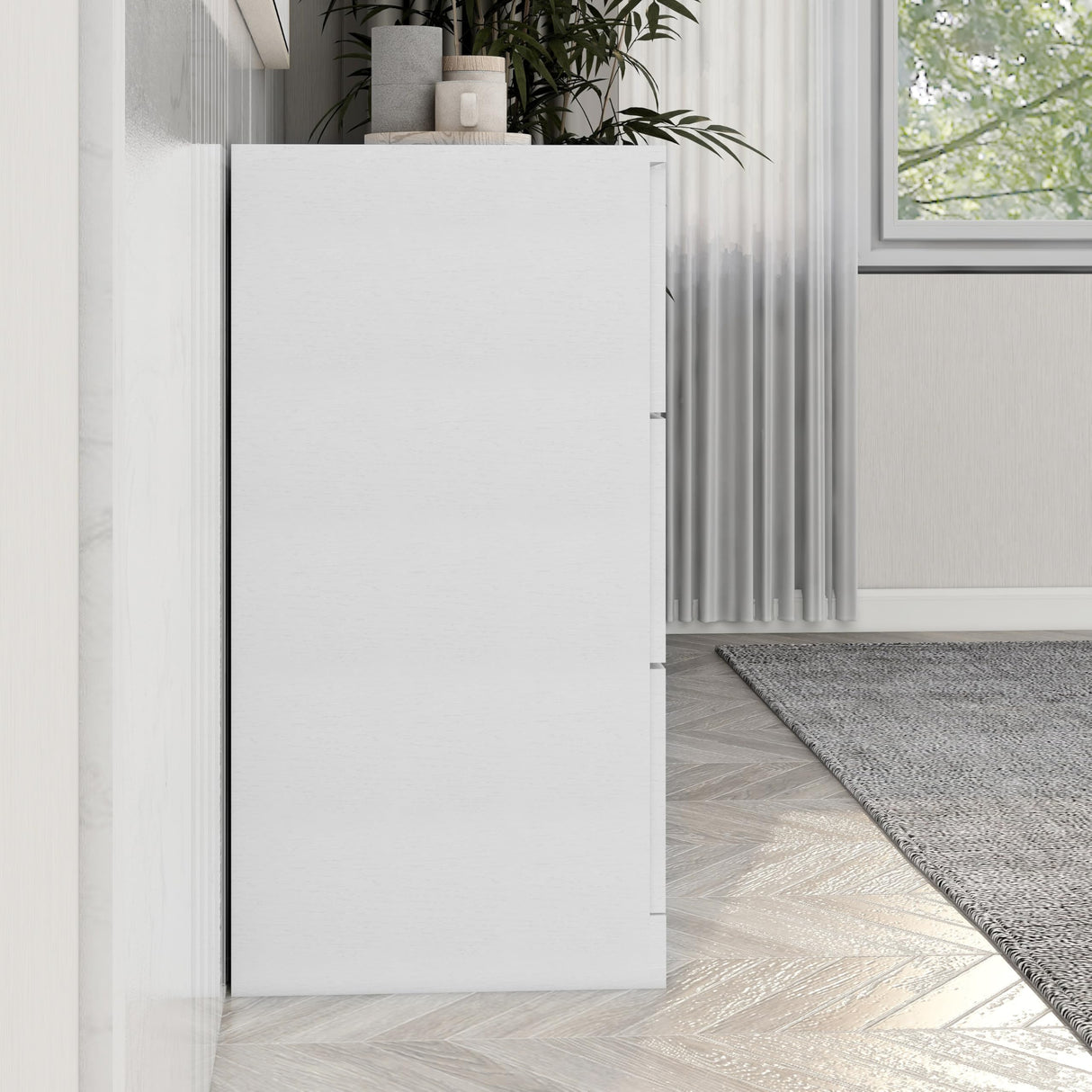 NoeBanJe 47" inch Dresser Sturdy Frame Modern Bedroom Furniture with 6 Drawers Large Capacity Storage Cabinet, Wooden Chest of Drawers for Bedroom, Hallway, Living Room, Entryway (White Gold Handle) NoeBanJe