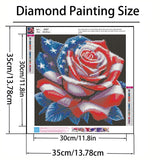 GXGLLPZBY 5D Diamond Painting Kits for Beginners, DIY America Flag Rose Diamond Art Kits for Adult, Full Round Diamond Dot Gem Art Kits, Home Wall Decoration 13.8x13.8 Inches GXGLLPZBY