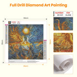 Bowetile 5D Diamond Art Phoenix Kits for Adults Beginners, Animals Diamond Painting Phoenix Kits, DIY Full Round Drill Diamonds Dots Paintings Picture Gem Art Craft for Home Wall Decor 12x12 Inch Bowetile