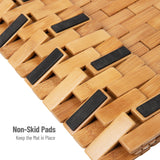 Mind Reader Bath Mat, Shower Mat, Bathtub Mat, Bathroom Accessory, Wood, Rayon from Bamboo, 23.5"L x 16.5"W x 0.4"H, Brown Mind Reader