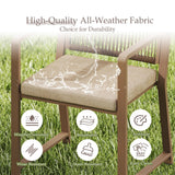 Coreporch Aluminum Outdoor Patio Dining Chairs - Imitation Rope Vine Chair Ergonomic Backrest Design Detachable Seat Cushion Soft and Breathable Garden Porch, Light Brown Set of 2 Coreporch