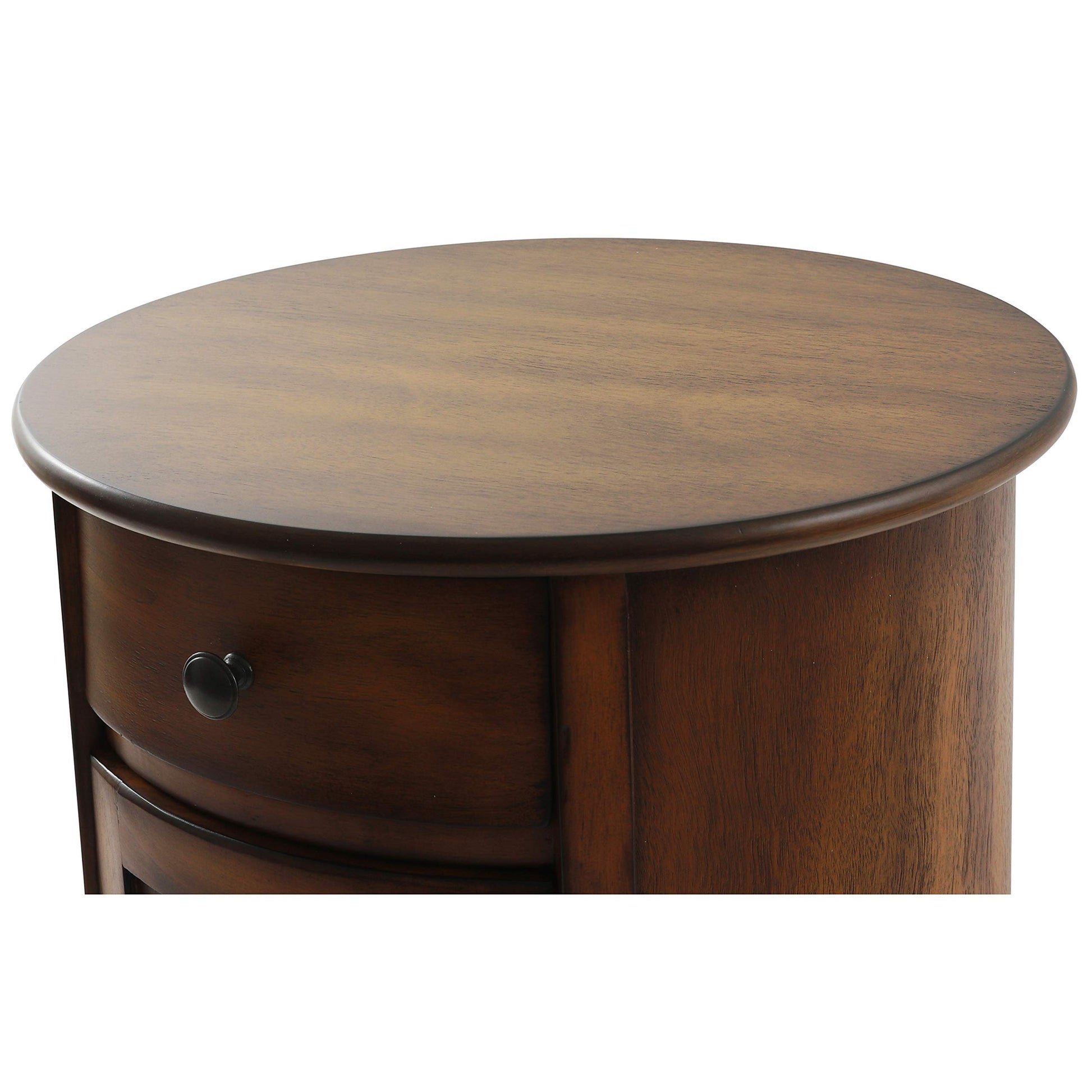 Decor Therapy Keaton Round Storage Side Table, Honeynut - WoodArtSupply