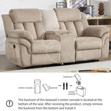 CANMOV Recliner Sofa Set, Manual Recliner Loveseat with Overstuffed Armrest for Living Room,Bedroom Furniture,Office,2 Seat Light Brown CANMOV