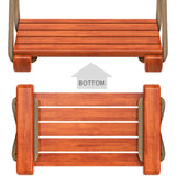 SELEWARE Wooden Swing Seat, Heavy Duty Wood Tree Swing for Adult Kids Playground Swing Sets for Backyard, Indoor Outdoor Flat Swing Seat (17.5 x 8.5 Inch) with Adjustable Rope SELEWARE