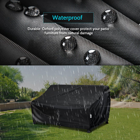VARIETYFACE Patio Furniture Covers Waterproof,79Wx37Dx35H inches,3-Seater Outdoor Sofa Covers Sunproof,Durable Lawn Furniture Covers, Black VARIETYFACE