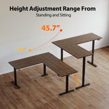 Agilestic L Shaped Standing Desk Adjustable Height, Electric Corner Standing Desk, 63 x 55 inch Sit Stand Computer Table with Splice Board, Dark Wlalnut Agilestic