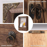 Pet Memorial Shadow Box with Drawer, Alphanumeric Molds & Air-Dry Clay, Deep Wooden Display Case for Dog Collar, Toys, Photos, Keepsakes, 11x16x3.7 Inch Frame for Custom Pet Memorial Gifts VAULTUSCN