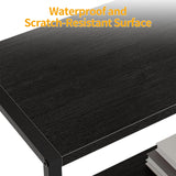 TIQLAB Small Entryway Table, 29.5" Narrow Console Table with Shelves, Sofa Table, Couch Table, Side Table, Entry Table for Hallway, Living Room, Small Space, Black TIQLAB