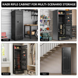 KAER 8-10 Gun Safe Rifle Safe,High Capacity Gun Cabinet for Home Rifle and Pistols,Heavy Duty Anti-Theft Long Gun Safes for Shotguns with Handgun Rack,Drawer,Magnetic Lamp (Unassembled) KAER