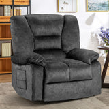 Fabric Lazy Boy Recliner Chair for Bedroom, Manual Reclining Chairs for Adults，Grey Recliner Chair with Adjustable Backrest & Foootrest/Overstuffed Cushion, Havy Duty (Grey) HRVEOCEI
