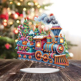 ARPADAMO Diamond Art Tabletop kit for Adult,DIY Diamonds Painting kit,Christmas Train Diamonds Painting for Adult, 7.8x7.6 inch Acrylic Diamonds Painting Board Kit, Special Crystal Diamond ARPADAMO