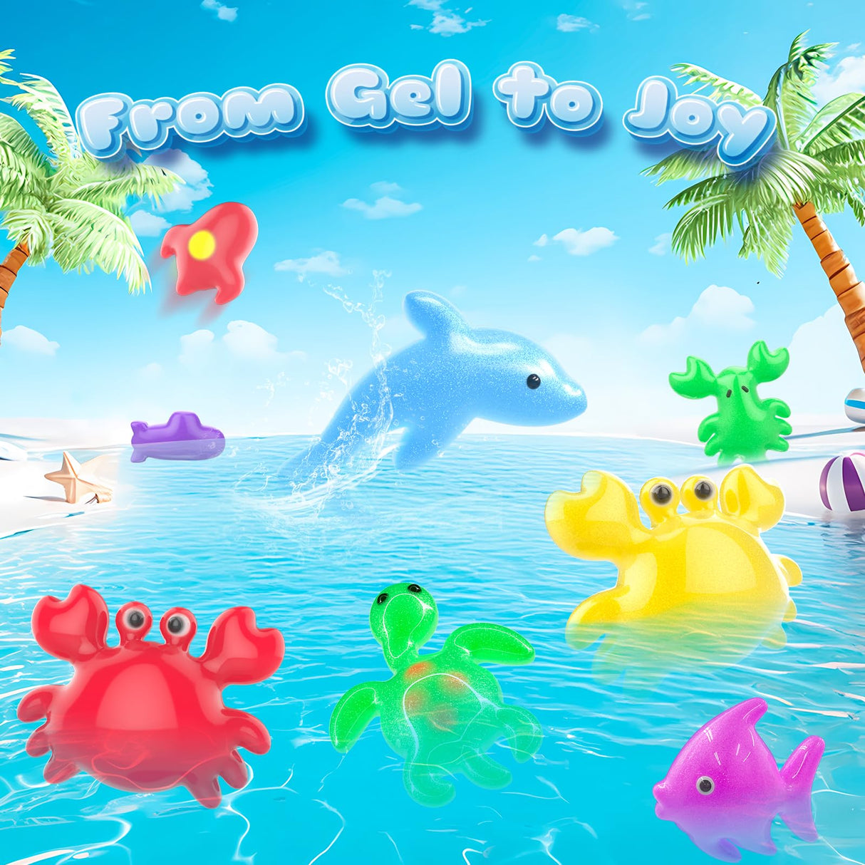 Flooyes Magic Gel Water Pets Elf Toy Kit, Aqua Water Gel Kit for Kids, Creative Squishy Maker Toy with 20 Magic and 16 Shape Molds Pets, Birthday Gifts Crafts DIY for Kids, Make Your Own Squishies Flooyes