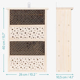 Navaris Bee House for Garden - 10.2" x 15.8" Bee Hotel for The Garden - Nesting Tubes Box with Holes for Carpenter Bees, Pollinating Bees, Mason Bees Navaris