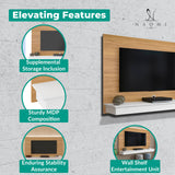 Naomi Home Deborah Floating Entertainment Center for up to 55 inch TVs, TV Wall Panel with LED Strip and Shelf, Floating TV Stand, Natural,White Naomi Home