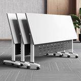 HSHBDDM Conference Table Foldable Meeting Tables, Conference Rooms Training Rooms Flip Top Mobile Training Table, Rolling Meeting Table with Caster Wheels, Suitable for Office,Meeting Room,classr HSHBDDM