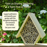 Wooden Bee House and Bee Hotel for Your Garden or Orchard, Attracts Pollinators: Mason Bee and Leafcutting Bees Vollenkor