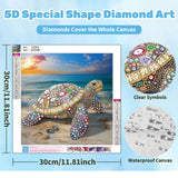 Turtle Diamond Art for Adults, Sea Turtle Special Shape Diamond Painting Kits for Beginner, DIY Diamond Painting Kit for Adults for Gift Relaxation 12x12 inch Ceiomez