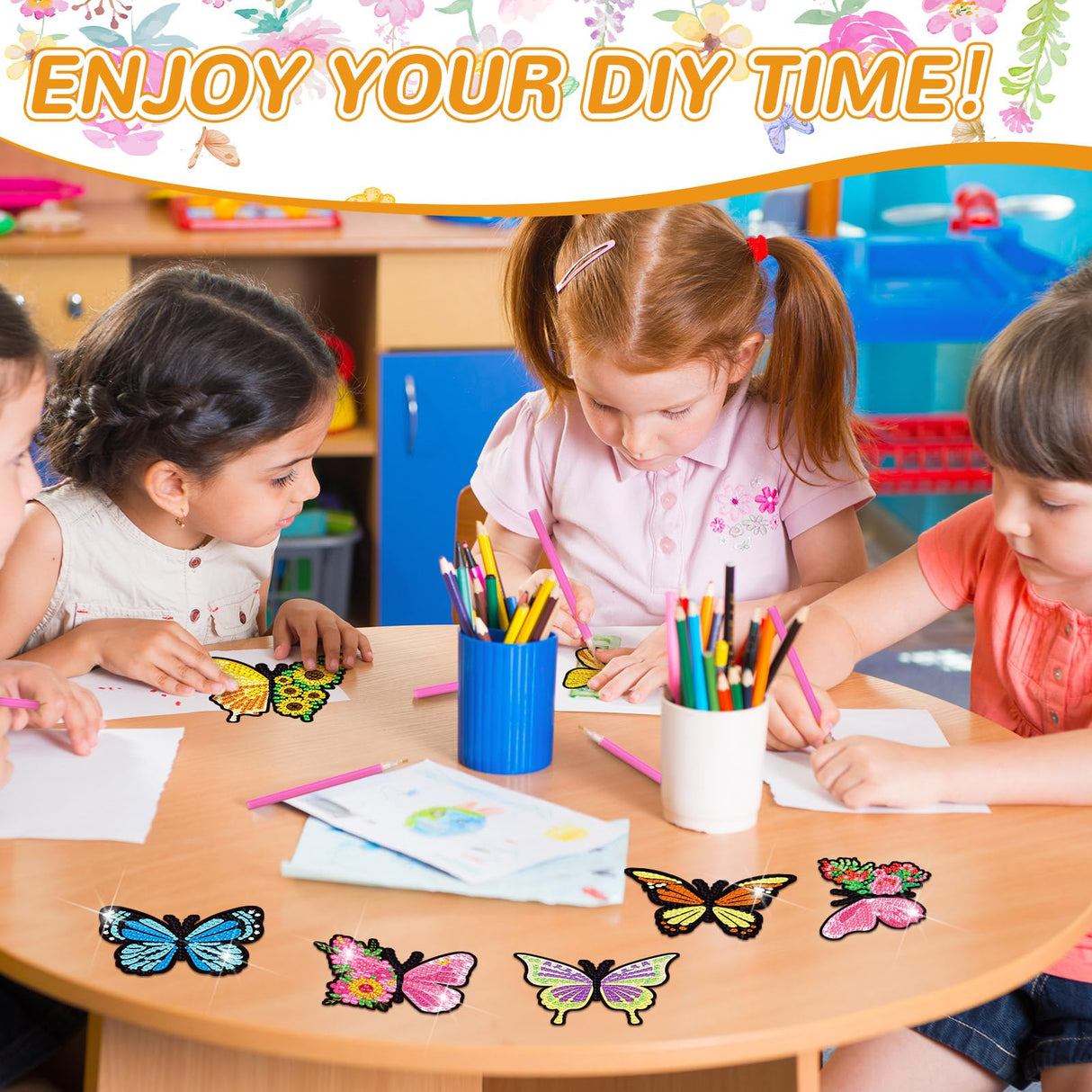 Umigy 20 Pcs Butterfly Diamond Painting Magnets Butterfly Diamond Art Stickers Refrigerator Painting Kits for Christmas Fridge Stickers(Butterfly) Umigy