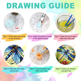Paint by Numbers Kit for Adults Beginner - Dragonfly Adult Paint by Number Kits on Canvas, Stained Glass Acrylic Oil Number Painting for Adults, Perfect for Home Decor Gift 16x20 Inch GEEHEIY