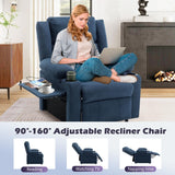 Apeaka Power Recliner Chair for Adults Single Sofa Recliner with Massage and Heat for Living Room Bedroom Upholstered Accent Reclining Armchair Blue Apeaka
