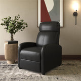 DHP Bobby Pushback Recliner Chair for Living Room, Ergonomic Comfort, Reclining Sofa Chair, Black Faux Leather DHP