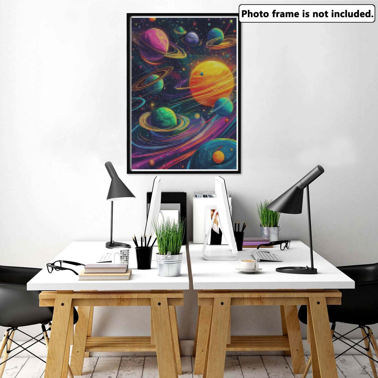 Yomiie 5D Planet Diamond Painting Kits for Adults, Paint with Diamonds Art Cosmos DIY Full Round Drill Kits, Embroidery Rhinestone Diamond Crystal Craft Canvas Home Wall Decor 30x40 cm Yomiie