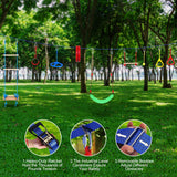 Ninja Warrior Kids Obstacle Course, 65 FT Durable Slackline with 7 Obstacles-Swings, Monkey Bars, Arm Trainers and More, Weatherproof Outdoor Obstacle Course for Backyard, Gym, Field FAHKNS