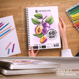 ARTISTIC EYE 9x12 Premium Mixed Media Sketchbooks: Pack of 2 (120 Sheets), 160 GSM, Spiral Bound Sketch Pads, Suitable for a Variety of Wet and Dry Media, Ideal for All Artists ARTISTIC EYE