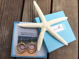 Handmade Sunrise Tricolor Dangle Earrings - Burnished Circles, Copper, Brass and Silverplated Of Earth and Ocean