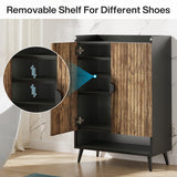 Tribesigns Shoe Cabinet with Doors, 7-Tier Shoe Storage Cabinet with Adjustable Shelves, Wooden Shoes Rack Shoe Storage Organizer for Entryway, Hallway, Closet, Living Room, Rustic Brown Tribesigns