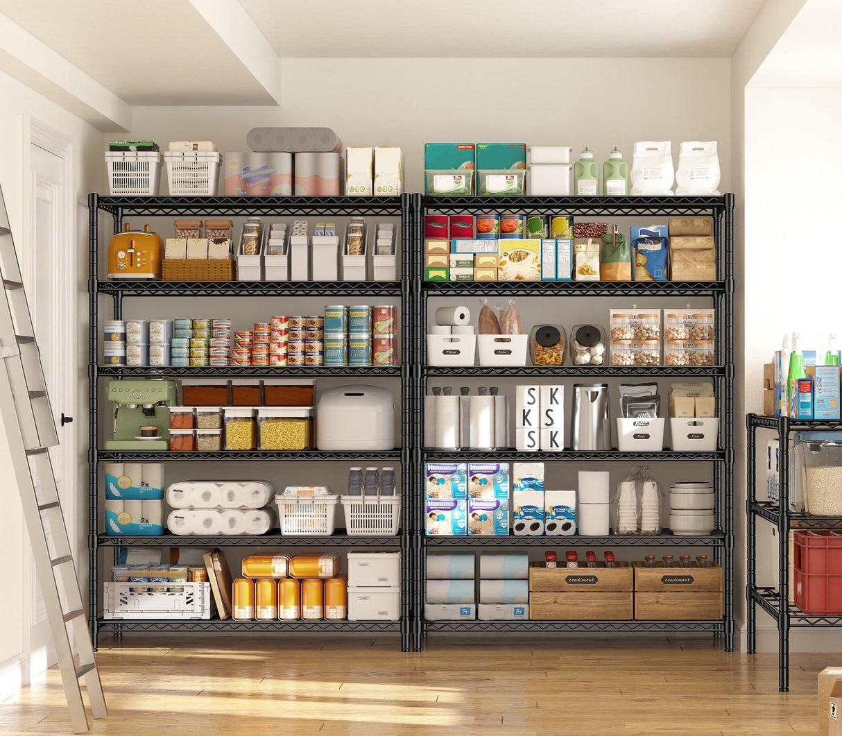 DurayLoly 6 Tier Storage Shelves 75H Adjustable Metal Shelving Rack, 1200LBS Wire Shelving Rack for Storage Unit, Metal Shelves for Pantry Shelves, Garage, Kitchen, 75" Hx 36" Wx 18" D DurayLoly