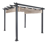 Coolaroo Aurora Pergola, Backyard or Patio Shade Pergola, Light Filtering 90% UV Block, 9'10" x 9'10", Smoke Coolaroo