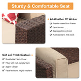 Super Patio 10 Piece Patio Furniture Set with Storage Box and Ottomans, Rattan Outdoor Conversation Set with Tempered Glass Coffee Table, Outdoor Sectional Sofa for Garden, Backyard, Deck, Brown Super Patio