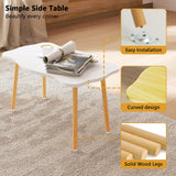 Funecy Cookie Coffee Table Low Table with 4 Solid Wood Sturdy Legs, Floor Table Desk for Sitting on The Floor, Storage and Living Room Furniture (White) Funecy