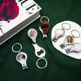 10 Pack Sublimation Fingernail Clipper Keychain with Blanks Metal Toe Nail Clippers Aluminum Charm Personalized Bottle Opener Keychains Blank Nail Cutter Trimmer Key Rings for DIY Photo Crafts Frinnovan