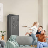 Barska FV-1000 Fireproof Vault Safe – 14-Rifle Capacity with Electronic Keypad, Pry-Resistant Door, 3 Steel Deadbolts, Fireproof 40 Min @1200°F, Removable Shelf Barska