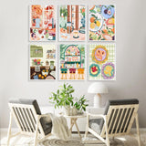 6 Pack Paint by Numbers Kit for Adults Beginner, Coffee Adult Paint by Number Kits on Canvas Without Frame, DIY Acrylic Fruit Oil Painting by Numbers for Home Decor Gift 10” W x 14”L Fountor