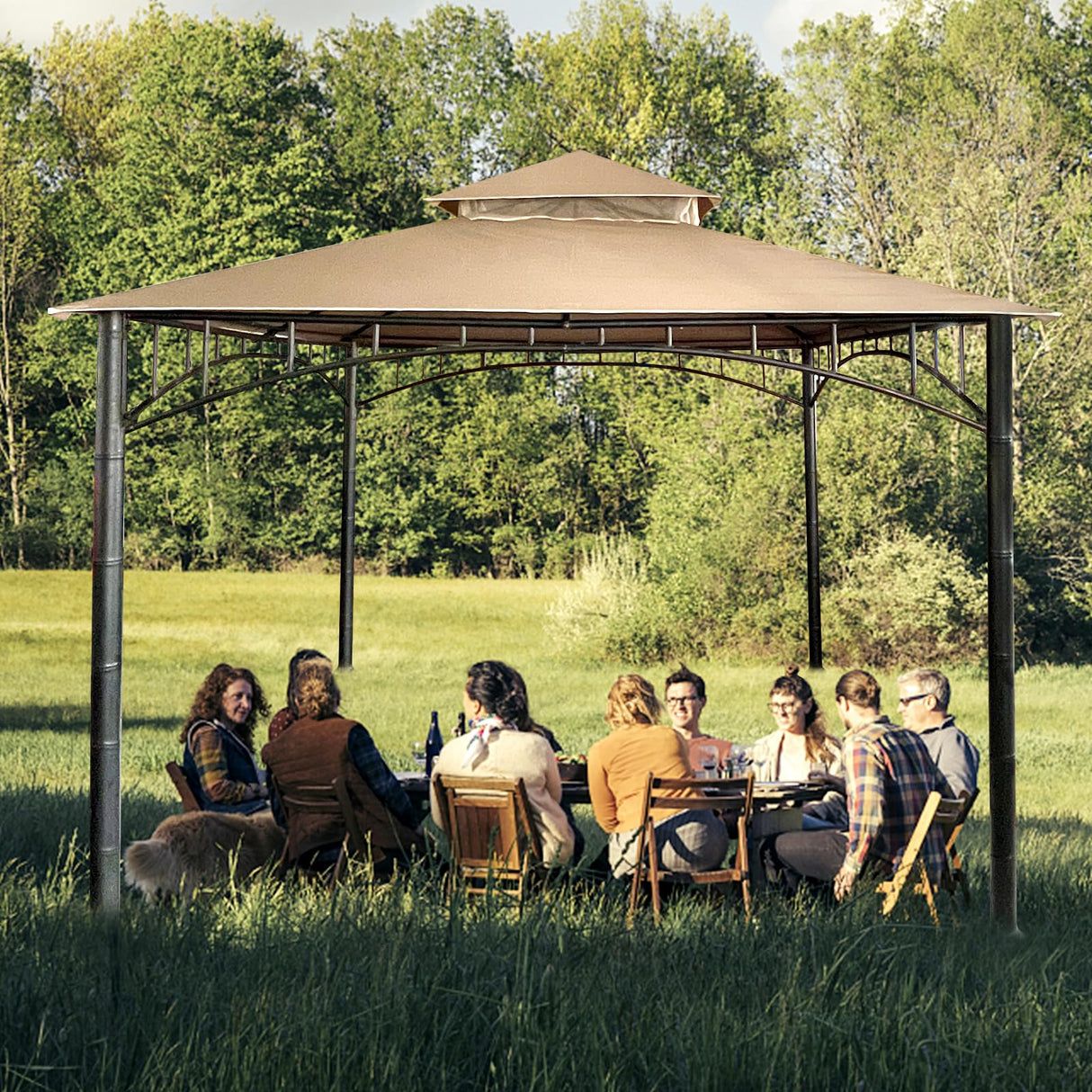 HETTRICK 10X10 Replacement Canopy roof Cover Top Only for Target Madaga Gazebo(Khaki) HETTRICK