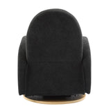 GDFStudio Swivel Glider Recliner Chair Nursery Rocker Recliner Chair with Boucle Upholstered High Back Single Seat Sofa Chair with Deep Seat Manual Nursing Reclining for Living Room, Black GDFStudio