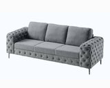 Jocisland 92-Inch Modern Sofa - Oversized 3 Seater Couch With Wide Armrest, Button Tufted for Living Room, Grey Linen Jocisland