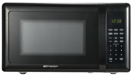 Emerson MW7302B Compact Countertop Microwave Oven with Touch Control, LED Display, 700W, 10 Power Levels, 6 Auto Menus, Glass Turntable and Child Safe Lock, 0.7 Cu., Ft. Black Emerson