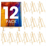 12 Pack 13.8-inch Table Top Easels for Painting and Canvas - Wooden Holder Stand for Kids and Artists - Canvas Holder Stand for Painting Juvale