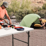 Gocamptoo Folding Table,4ft Indoor Outdoor Heavy Duty Portable Folding Square Plastic Dining Table w/Handle, Lock for Picnic, Party, Camping (4 FT) … Gocamptoo